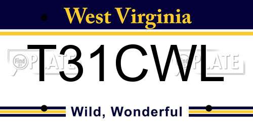 T31CWL West Virginia License Plate