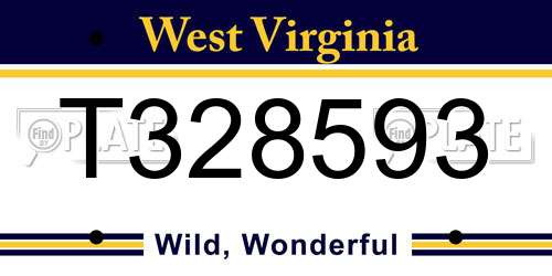 T328593 West Virginia License Plate