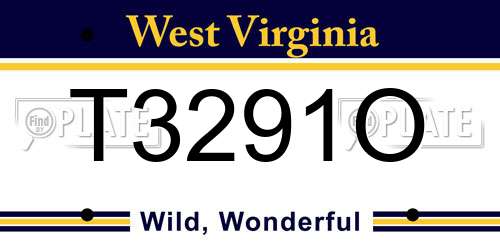 T3291O West Virginia License Plate