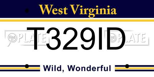 T329ID West Virginia License Plate