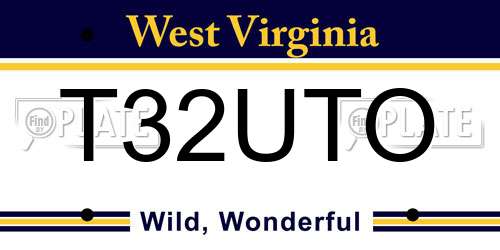 T32UTO West Virginia License Plate