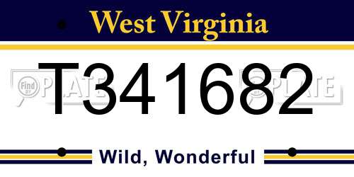 T341682 West Virginia License Plate