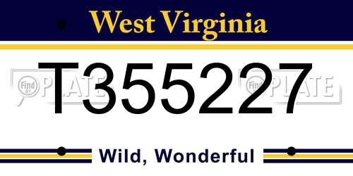 T355227 West Virginia License Plate