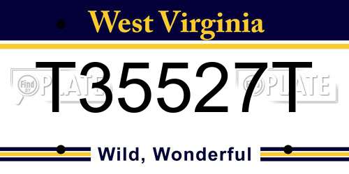 T35527T West Virginia License Plate