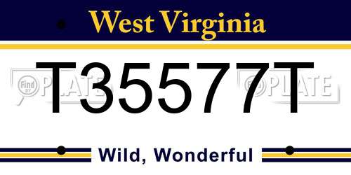 T35577T West Virginia License Plate