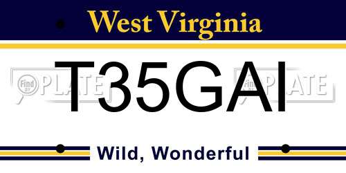 T35GAI West Virginia License Plate