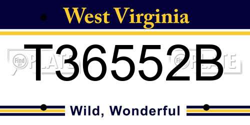 T36552B West Virginia License Plate