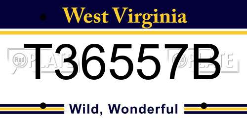 T36557B West Virginia License Plate
