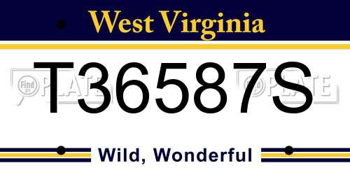 T36587S West Virginia License Plate