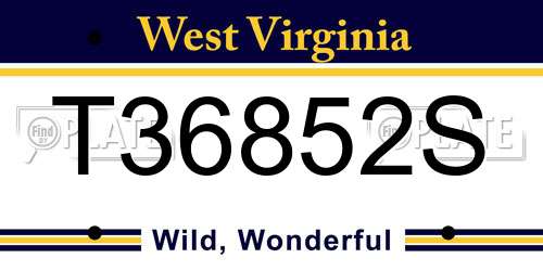 T36852S West Virginia License Plate