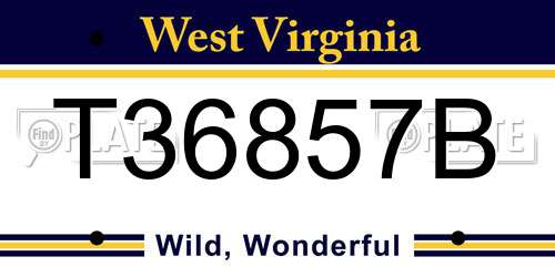 T36857B West Virginia License Plate