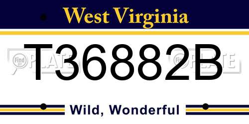 T36882B West Virginia License Plate