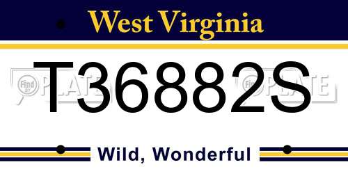T36882S West Virginia License Plate