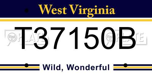 T37150B West Virginia License Plate