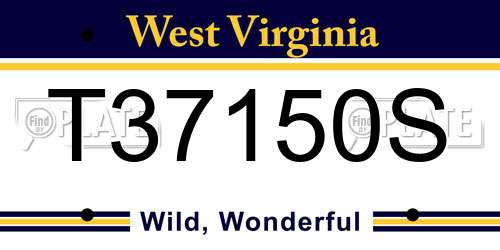 T37150S West Virginia License Plate