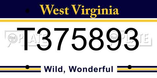 T375893 West Virginia License Plate