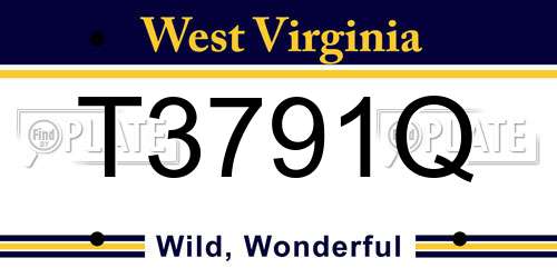 T3791Q West Virginia License Plate