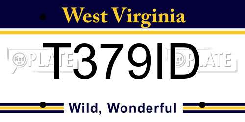 T379ID West Virginia License Plate