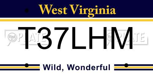 T37LHM West Virginia License Plate