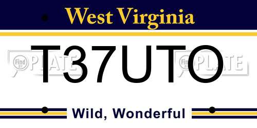 T37UTO West Virginia License Plate