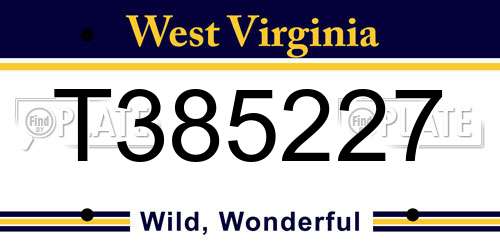 T385227 West Virginia License Plate
