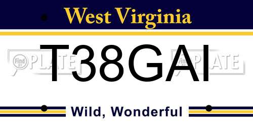 T38GAI West Virginia License Plate