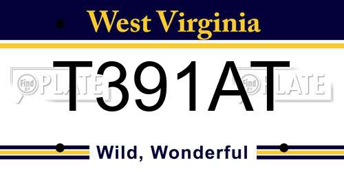 T391AT West Virginia License Plate