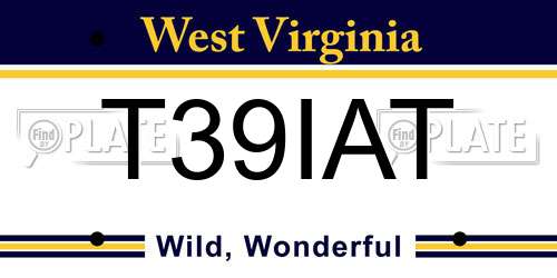 T39IAT West Virginia License Plate
