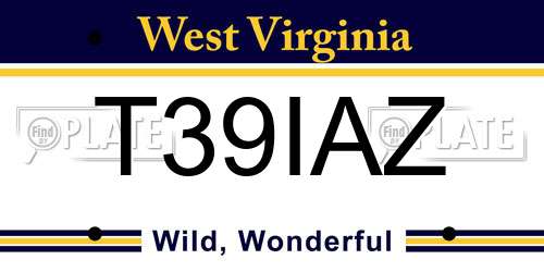 T39IAZ West Virginia License Plate