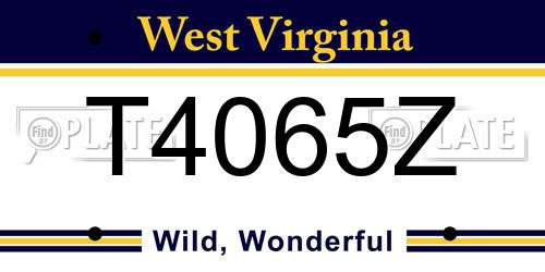 T4065Z West Virginia License Plate