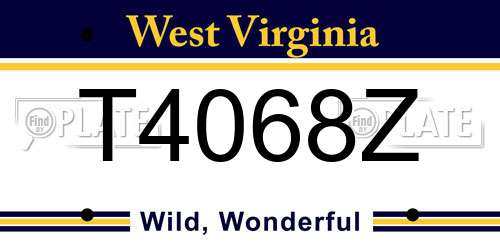 T4068Z West Virginia License Plate