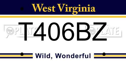 T406BZ West Virginia License Plate