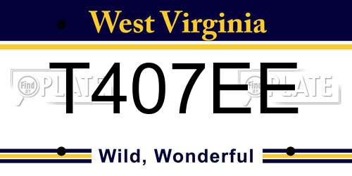 T407EE West Virginia License Plate