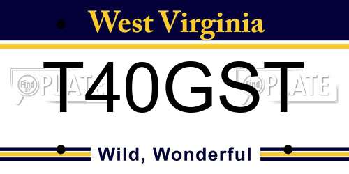 T40GST West Virginia License Plate