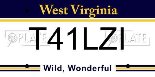 T41LZI West Virginia License Plate