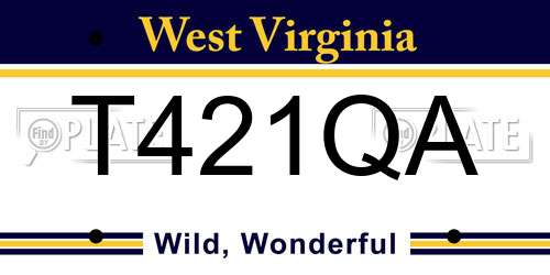 T421QA West Virginia License Plate