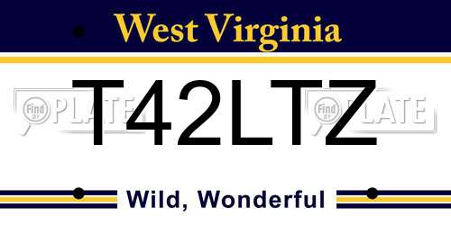 T42LTZ West Virginia License Plate