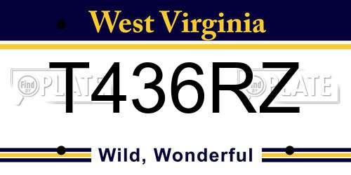 T436RZ West Virginia License Plate