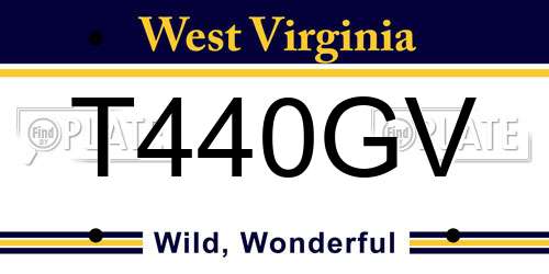 T440GV West Virginia License Plate