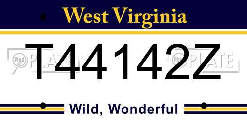 T44142Z West Virginia License Plate