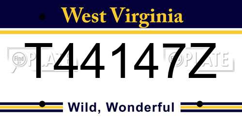 T44147Z West Virginia License Plate