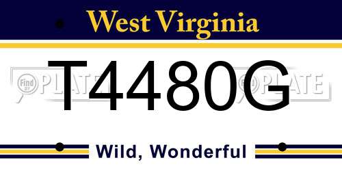 T4480G West Virginia License Plate