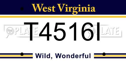 T4516I West Virginia License Plate