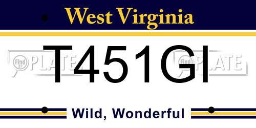 T451GI West Virginia License Plate