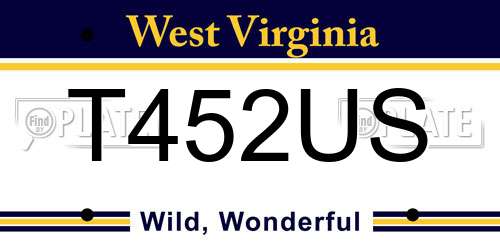 T452US West Virginia License Plate