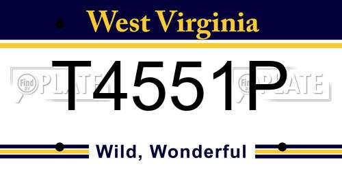 T4551P West Virginia License Plate