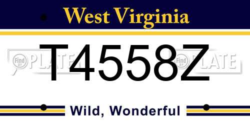 T4558Z West Virginia License Plate