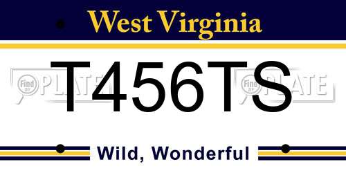 T456TS West Virginia License Plate