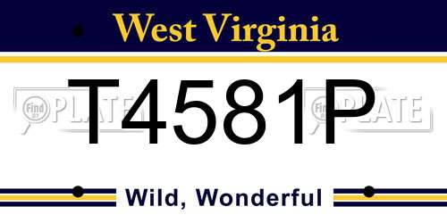 T4581P West Virginia License Plate