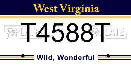 T4588T West Virginia License Plate